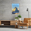 captivating beauty Matterhorn stunning poster earthy brown vibrant green hues artwork Swiss Alps walls gift home decor available standalone print