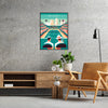 Classic Miami tennis design capturing the spirit of global Grand Slam tournament elegant living room interior framed print