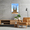 space stunning Sydney poster vibrant red sophisticated gray tones wall art unique gift artwork essence Australia iconic city frameless style preferences