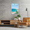 vibrant charm Tel Aviv stylish poster captivating gray blue palette home office wall art display artwork ideal gift occasion unframed options decor needs