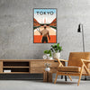Classic Tokyo tennis design capturing the spirit of global Grand Slam tournament elegant living room interior framed print