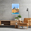 charm Valletta Malta stunning travel poster vibrant green blue hues artwork perfect wall art gift enthusiast space captivating print A4 cm A0 sizes