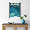 breathtaking beauty Alaska vibrant travel poster serene green blue hues stunning wall art essence landscapes unique gift artwork space A4 cm A0