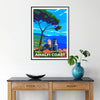 Affiche captivante côte amalfitaine Italie nuances marron vert beauté naturelle région pittoresque idéal amoureux voyages paysages