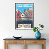 charm Amsterdam gray blue poster captivating wall art essence city perfect artwork gift unframed formats print ideal space elegant appeal