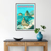 space captivating Bali Beach poster serene blue waves warm brown sands stunning wall art touch paradise room perfect gift nature lovers frame print today