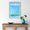 space stunning Dubai poster gray blue hues wall art unique gift occasion unframed version style