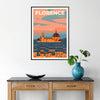 enchanting beauty Florence Italy stunning travel poster vibrant green blue hues wall art thoughtful gift artwork charm space standalone print style