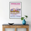 mesmerizing beauty Greenland exquisite Denmark travel poster hues gray blue print serene touch space wall art unique gift enthusiasts A4 cm A0