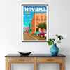 vibrant essence Havana Cuba stunning red blue travel poster print wall art ideal gift enthusiasts space artwork unframed options