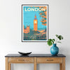 charm London stunning travel poster elegant brown gray tones exquisite artwork perfect wall art gift enthusiast space sizes A4 A0 decor