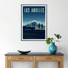 énergie vibrante Los Angeles affiche captivante teintes vert bleu cadeau parfait amoureux Californie formats variés A4 cm A0