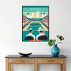 Vintage Miami tennis poster in an Art Deco style for all Grand Slam fans elegant living room interior framed print