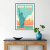 allure New York stylish gray green travel poster metropolitan touch space stunning artwork ideal gift city lovers framed frameless option wall art collection