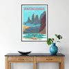 Patagonia stunning travel poster earthy brown gray tones wall art gift artwork wild beauty decor sizes A4 cm A0