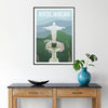 beauty Rio de Janeiro stunning gray blue poster captivating wall art vibrant essence iconic city perfect gift addition home décor sizes A4 cm A0