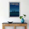 mystique Stonehenge stunning poster earthy brown gray tones perfect wall art space gift history lovers enthusiasts sizes A4 cm A0