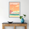 charm Sydney exquisite travel poster sophisticated blend brown gray hues wall art thoughtful gift artwork essence city seamless decor integration
