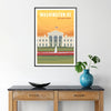 space stunning White House Washington travel poster elegant gray hues wall art print iconic charm thoughtful gift history buffs standalone piece