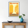 visual journey Yellowstone vibrant poster red orange hues wall art thoughtful gift artwork park essence style space captivating print available
