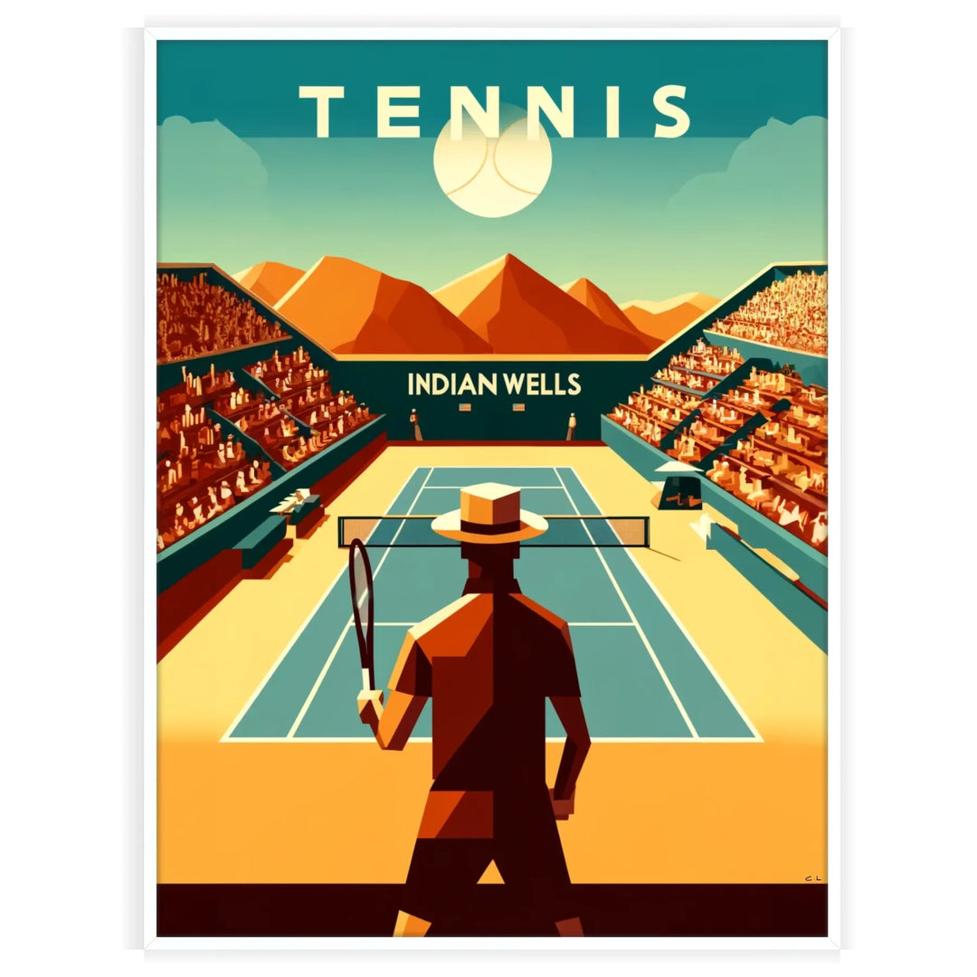 Indian Wells Poster Tennis Print mountain home deco premium print affiche locadina wall art home office vintage decoration