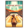 Classic Lady Indian Wells tennis design capturing the spirit of global Grand Slam tournament elegant living room interior framed print