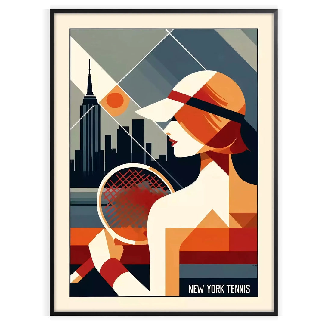 New York Poster LadyTennis Poster tennis woman, big apple, empire state  home deco premium print affiche locadina wall art home office vintage decoration
