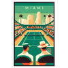 Classic Miami tennis design capturing the spirit of global Grand Slam tournament