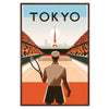 Affiche de tennis Art déco de Tokyo, tournoi du Grand Chelem