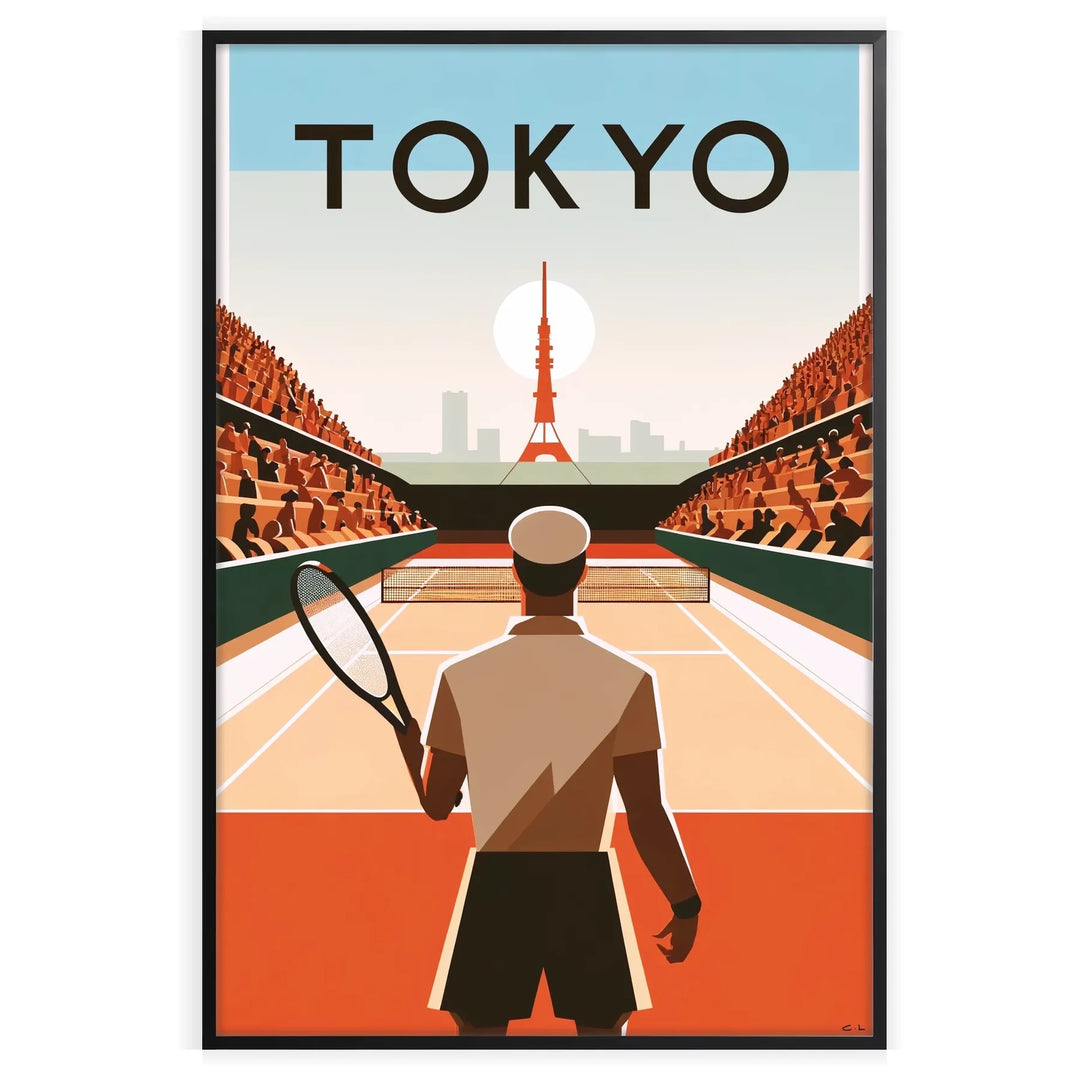 Tokyo Print Tennis Poster tokyo tower  home deco premium print affiche locadina wall art home office vintage decoration
