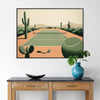 Vintage Minimal tennis poster in an Art Deco style for all Grand Slam fans elegant living room interior framed print