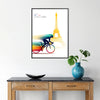 spirit Olympics stunning Paris bicycle art poster gift touch elegance wall collection various sizes A4 cm A0 sport enthusiasts lovers