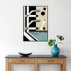 captivating essence Bauhaus movement Exhibition Poster minimalist design blue black artwork space modern masterpiece gift unique wall art available standalone print