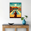 Vintage Indian Wells tennis poster in an Art Deco style for all Grand Slam fans elegant living room interior framed print