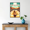 Retro Lady Indian Wells tennis print celebrating iconic Grand Slam tournaments worldwide elegant living room interior framed print