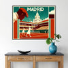 Classic Madrid tennis design capturing the spirit of global Grand Slam tournament elegant living room interior framed print