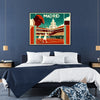 Art Deco Madrid tennis poster Grand Slam tournament elegant living room interior framed print