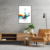 Affiche artistique JO 2024 kayak Paris cadeau décoration murale esprit olympique élégance parisienne formats A4 cm 60×80 A0