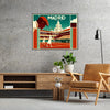 Retro Madrid tennis print celebrating iconic Grand Slam tournaments worldwide elegant living room interior framed print